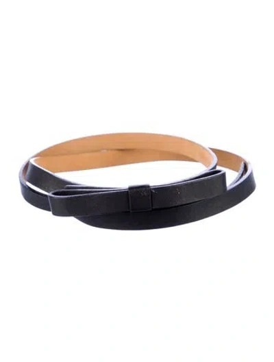 Pre-owned Streets Ahead Skinny Leather Belt In Black