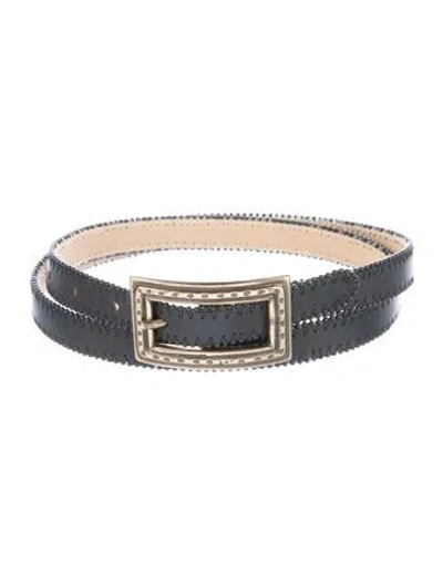 Pre-owned Streets Ahead Skinny Leather Belt In Black