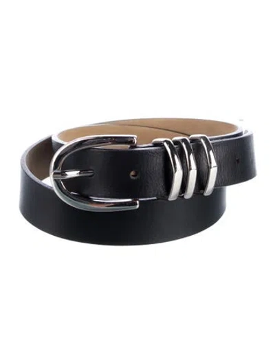 Pre-owned Streets Ahead Skinny Leather Belt In Black