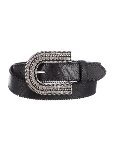 Pre-owned Streets Ahead Skinny Leather Belt In Black