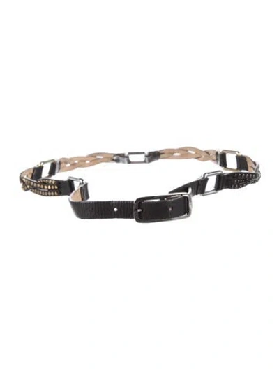 Pre-owned Streets Ahead Skinny Leather Belt In Black