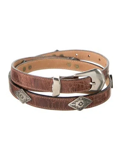 Pre-owned Streets Ahead Skinny Leather Belt In Brown