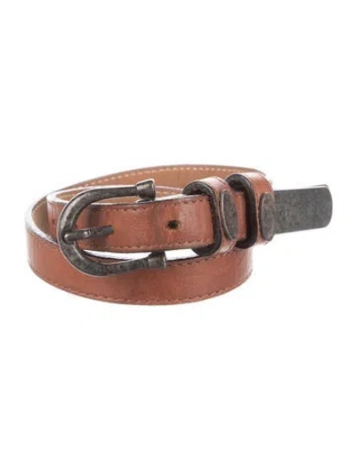 Pre-owned Streets Ahead Skinny Leather Belt In Brown