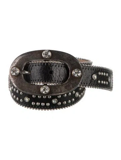 Pre-owned Streets Ahead Skinny Leather Waist Belt In Black
