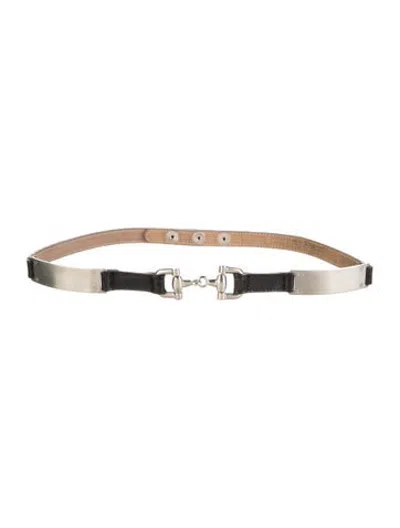 Pre-owned Streets Ahead Skinny Leather Waist Belt In Black