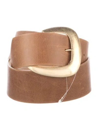 Pre-owned Streets Ahead Skinny Leather Waist Belt In Neutrals