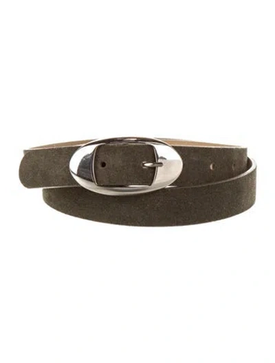 Pre-owned Streets Ahead Skinny Suede Belt In Green