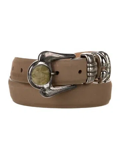 Pre-owned Streets Ahead Skinny Suede Belt In Neutrals