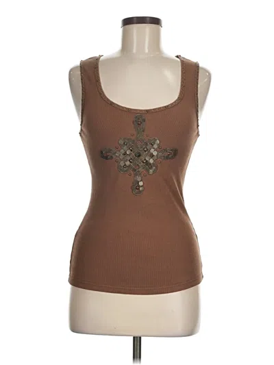 Pre-owned Streets Ahead Sleeveless Top Brown Scoop Neck Tops