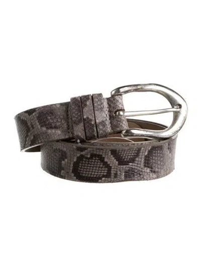 Pre-owned Streets Ahead Snakeskin Belt In Gray