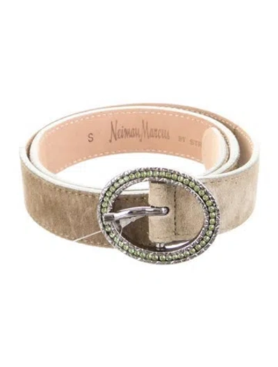 Pre-owned Streets Ahead Suede Waist Belt In Green