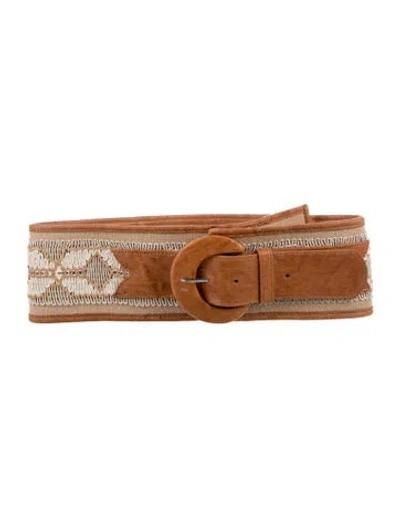 Pre-owned Streets Ahead Wide Canvas Belt In Neutral