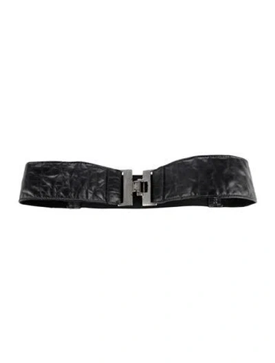 Pre-owned Streets Ahead Wide Leather Belt In Black