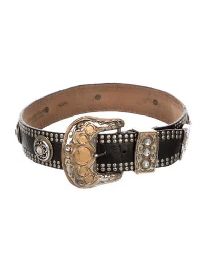 Pre-owned Streets Ahead Wide Leather Belt In Black