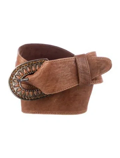 Pre-owned Streets Ahead Wide Leather Belt In Brown