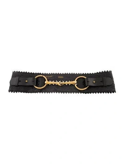 Pre-owned Streets Ahead Wide Leather Waist Belt In Black