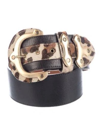 Pre-owned Streets Ahead Wide Leather Waist Belt In Black