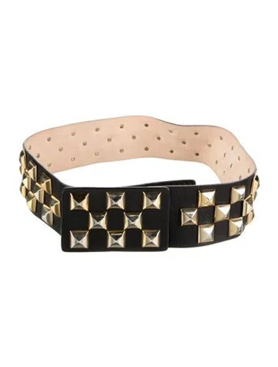Pre-owned Streets Ahead Wide Leather Waist Belt In Black
