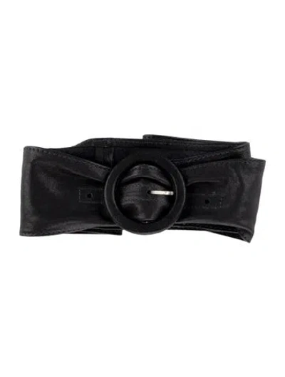 Pre-owned Streets Ahead Wide Leather Waist Belt In Blue