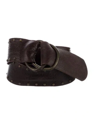 Pre-owned Streets Ahead Wide Leather Waist Belt In Brown