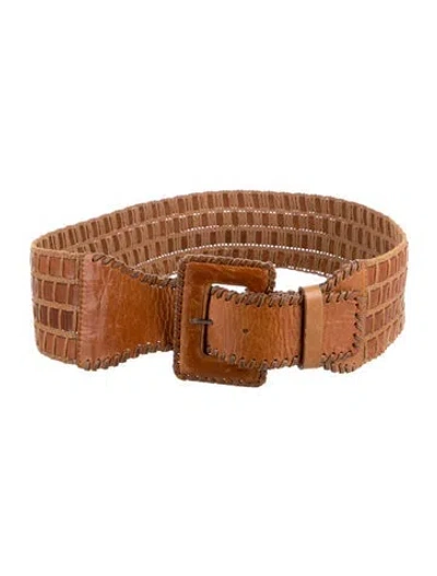 Pre-owned Streets Ahead Wide Leather Waist Belt In Brown