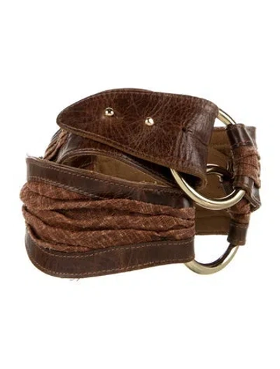 Pre-owned Streets Ahead Wide Leather Waist Belt In Brown