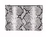 Streets Ahead Women Leather Clutch In Python In Gray