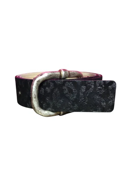 Streets Ahead Women Leather  Belt In Black Leopard In Multi