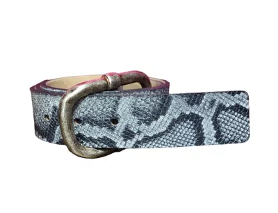Streets Ahead Women Python Leather Belt In Grey
