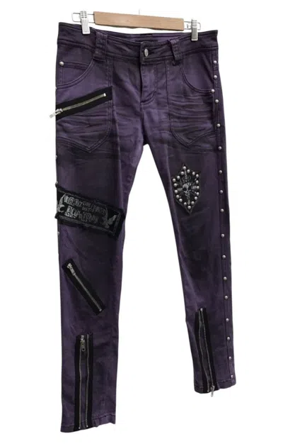 Pre-owned Streetwear Algonquins Punk Skinny Pants Zipper Patches Punk Anarchy