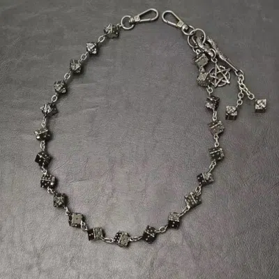 Pre-owned Streetwear Dice Motor Rock Wallet Chain In Silver