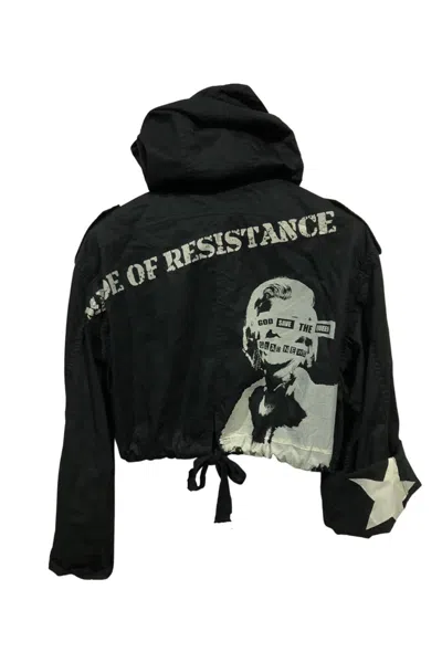 Pre-owned Streetwear Glad News Utility Cropped Jacket Hoodie In Black