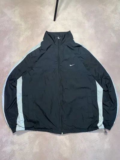 Pre-owned Streetwear Vintage 90's Nike Nylon Track Jacket In Black