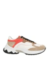 Streim Man Sneakers Taupe Size 9 Leather, Textile Fibers In Grey