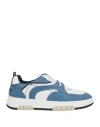Streim Man Sneakers White Size 10 Leather, Textile Fibers