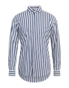Strellson Man Shirt Midnight Blue Size 15 ¾ Cotton, Polyamide, Elastane