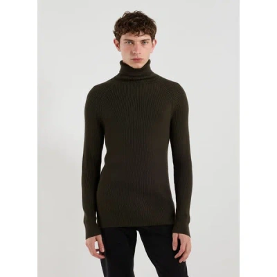 Strellson Pull Côtelé En Laine Mélangée In Brown