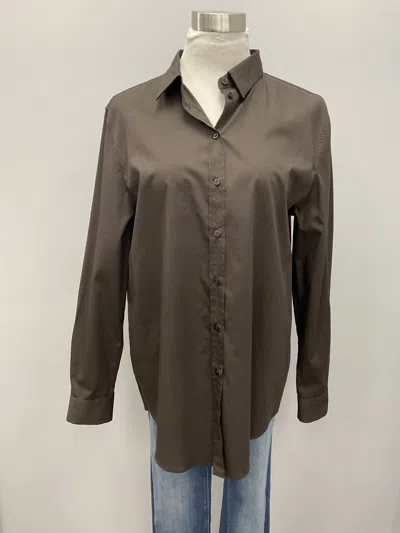 Strenesse Cotton Shirt In Chocolate In Gold