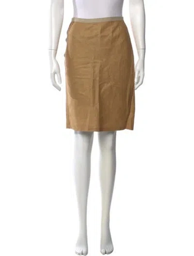 Pre-owned Strenesse Linen Knee-length Skirt In Neutral