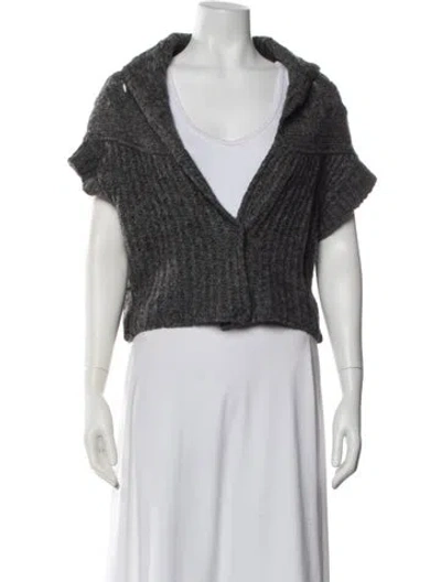 Pre-owned Strenesse Plunge Neckline Sweater In Grey