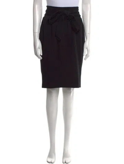 Pre-owned Strenesse Virgin Wool Knee-length Skirt In Black