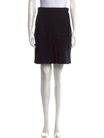 Pre-owned Strenesse Virgin Wool Knee-length Skirt In Black