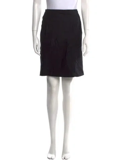 Pre-owned Strenesse Virgin Wool Knee-length Skirt In Black