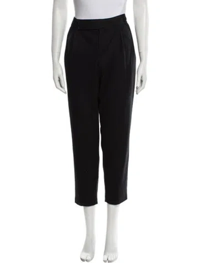 Pre-owned Strenesse Virgin Wool Straight Leg Pants In Black