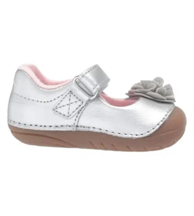 Stride Rite Kids' Girl's Soft Motion Aria Mary Jane Flat Shoes In Silver