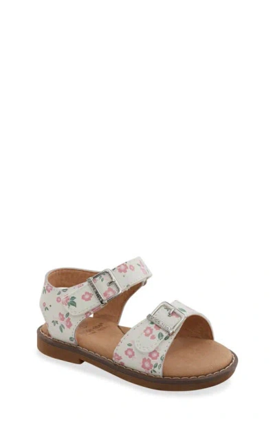 Stride Rite Kids' Alina Ankle Strap Sandal In White Floral