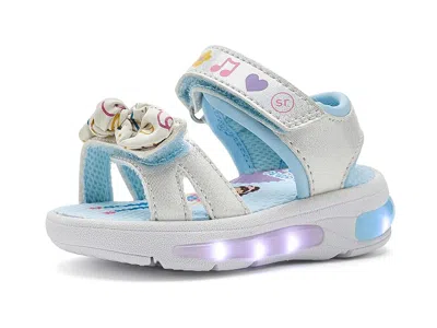 Stride Rite Ms. Rachel Light Up Bow Sandal Kids Shoes White : 3 Infant M, Synthetic In Multi