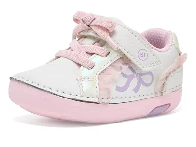 Stride Rite Kids' Sm Glimmer Bow Mini (infant/toddler) Girl's Shoes White/pink: 3 Infant W, Leather
