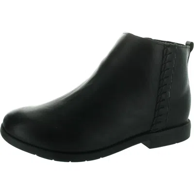 Stride Rite Womens Zipper Faux Leather Ankle Boots In Black