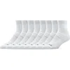 Strideline 8-pack Crew Socks In White